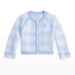 NWT RALPH LAUREN Baby Boy's Oversized Gingham Knit Cardigan